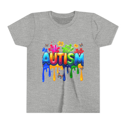 Autism Puzzle Drip Youth Tee - Geo Rocks The 'Tism