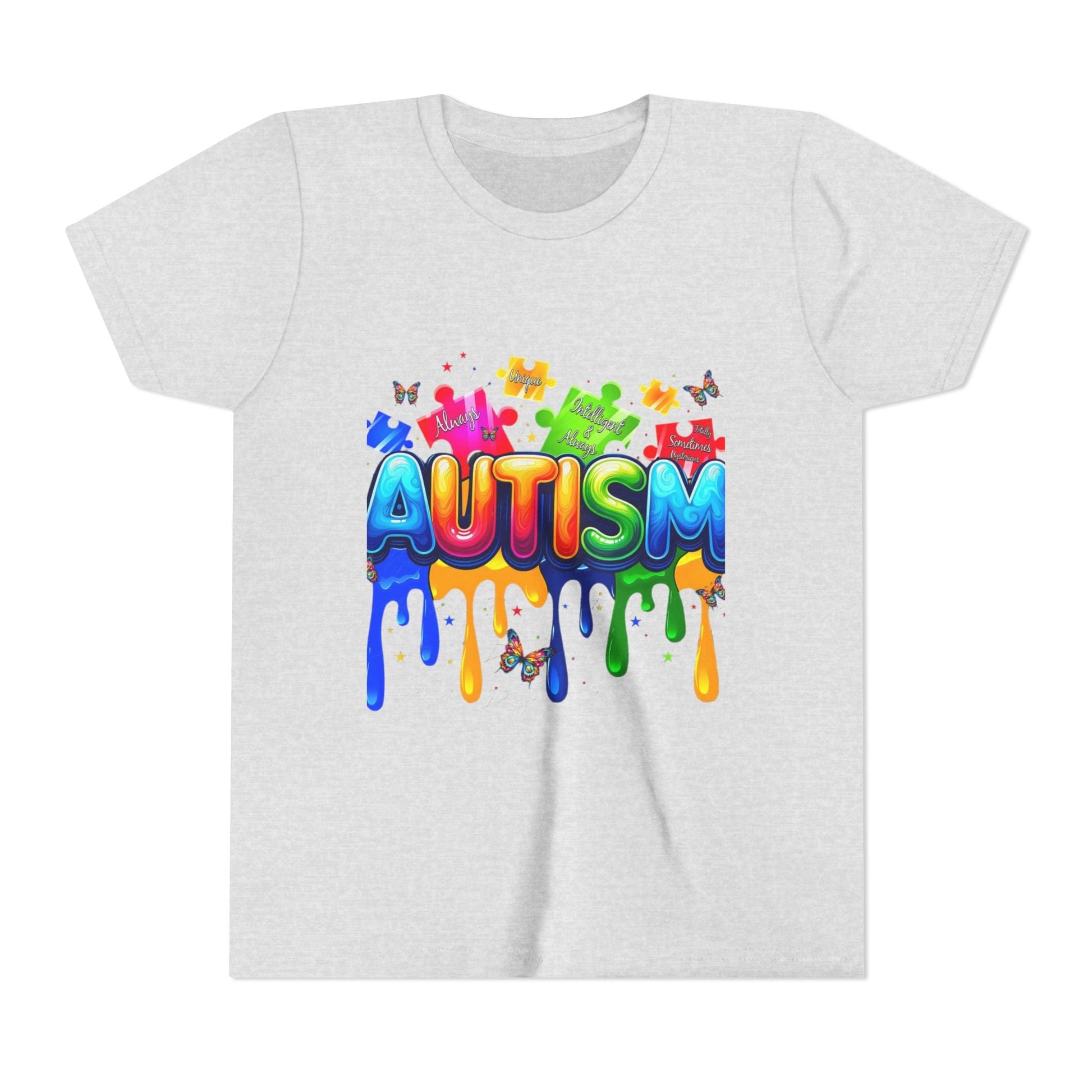 Autism Puzzle Drip Youth Tee - Geo Rocks The 'Tism