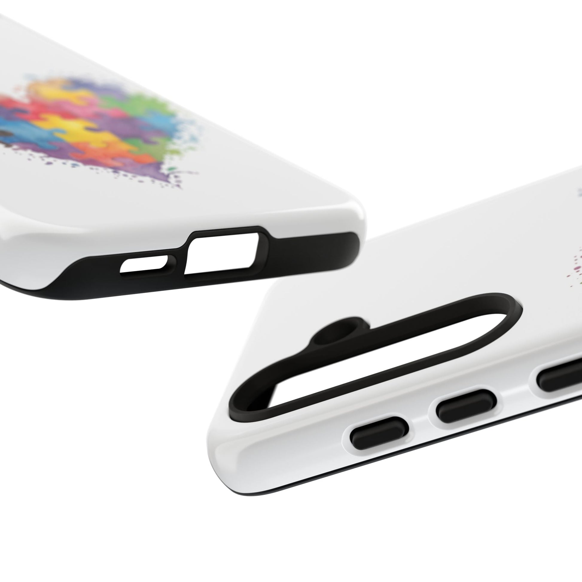 Autism Puzzle Heart Phone Case - Colorful Watercolor Protective Cover for iPhone, Samsung & Google Pixel - Geo Rocks The 'Tism