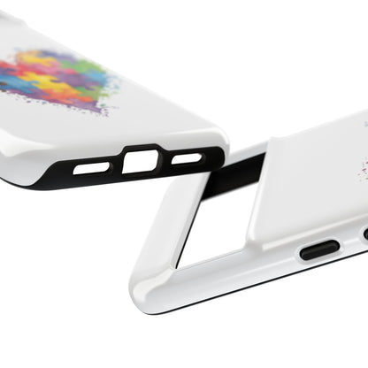 Autism Puzzle Heart Phone Case - Colorful Watercolor Protective Cover for iPhone, Samsung & Google Pixel - Geo Rocks The 'Tism