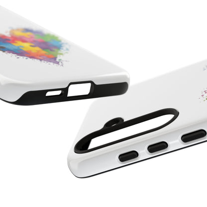 Autism Puzzle Heart Phone Case - Colorful Watercolor Protective Cover for iPhone, Samsung & Google Pixel - Geo Rocks The 'Tism