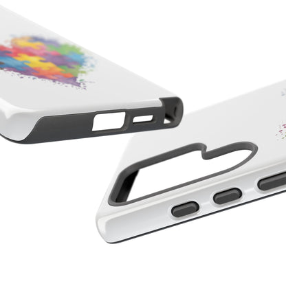 Autism Puzzle Heart Phone Case - Colorful Watercolor Protective Cover for iPhone, Samsung & Google Pixel - Geo Rocks The 'Tism
