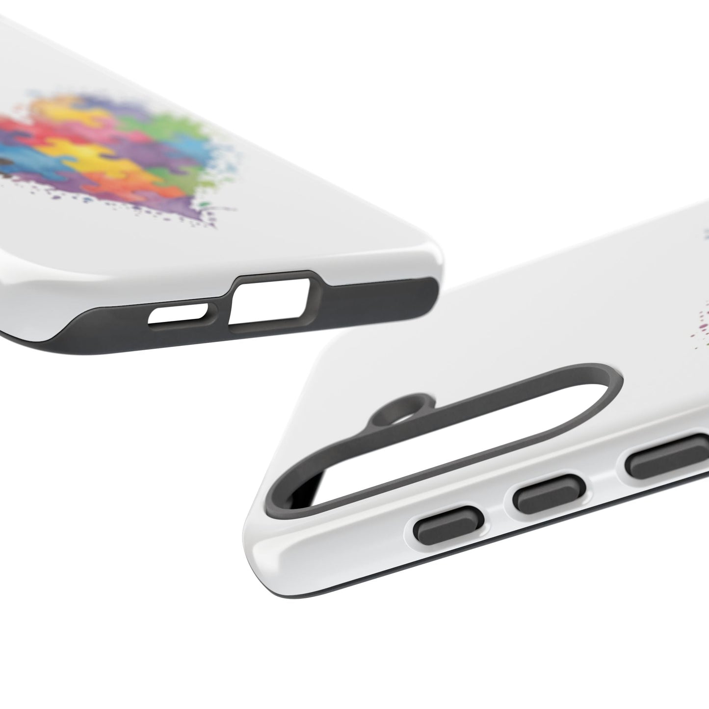 Autism Puzzle Heart Phone Case - Colorful Watercolor Protective Cover for iPhone, Samsung & Google Pixel - Geo Rocks The 'Tism