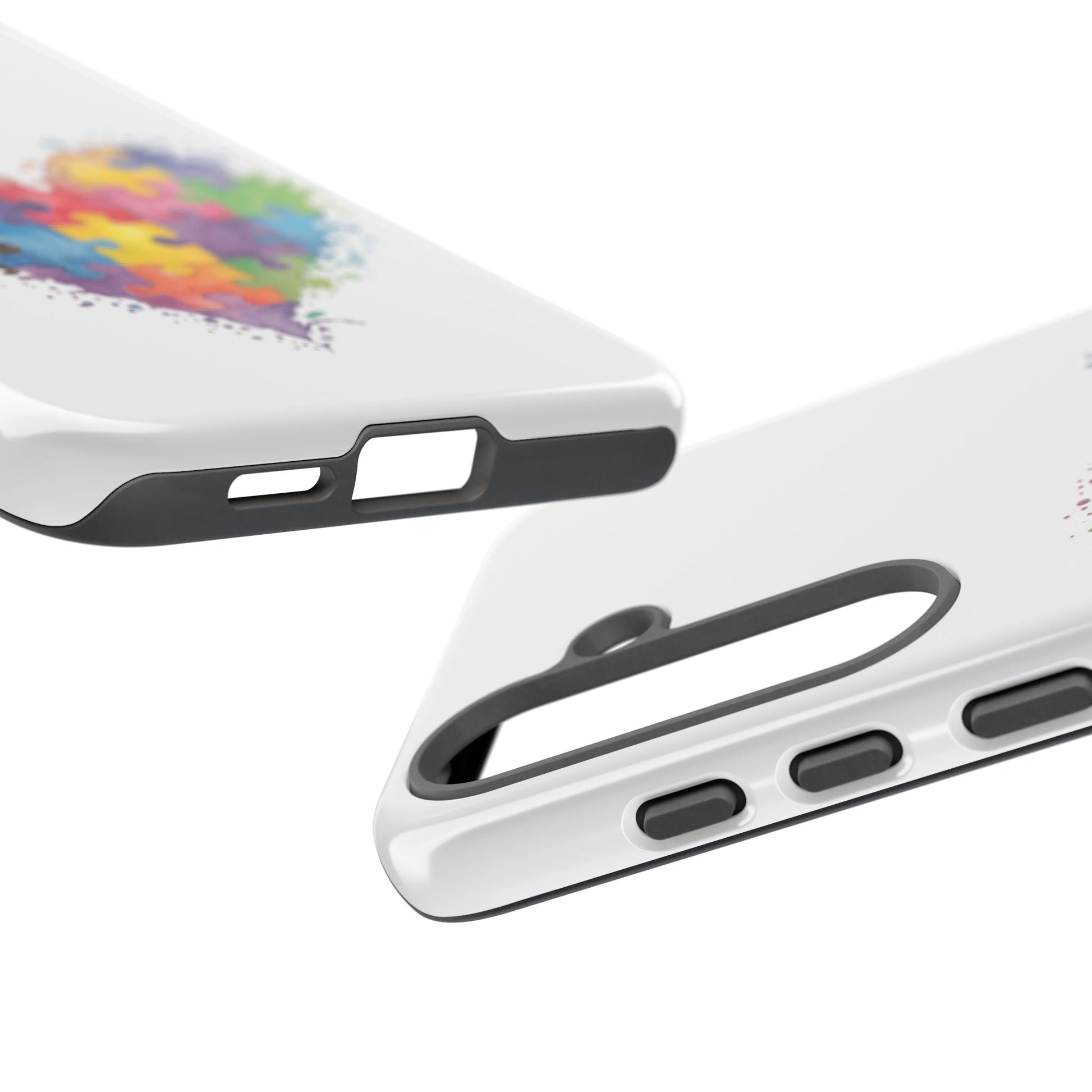 Autism Puzzle Heart Phone Case - Colorful Watercolor Protective Cover for iPhone, Samsung & Google Pixel - Geo Rocks The 'Tism