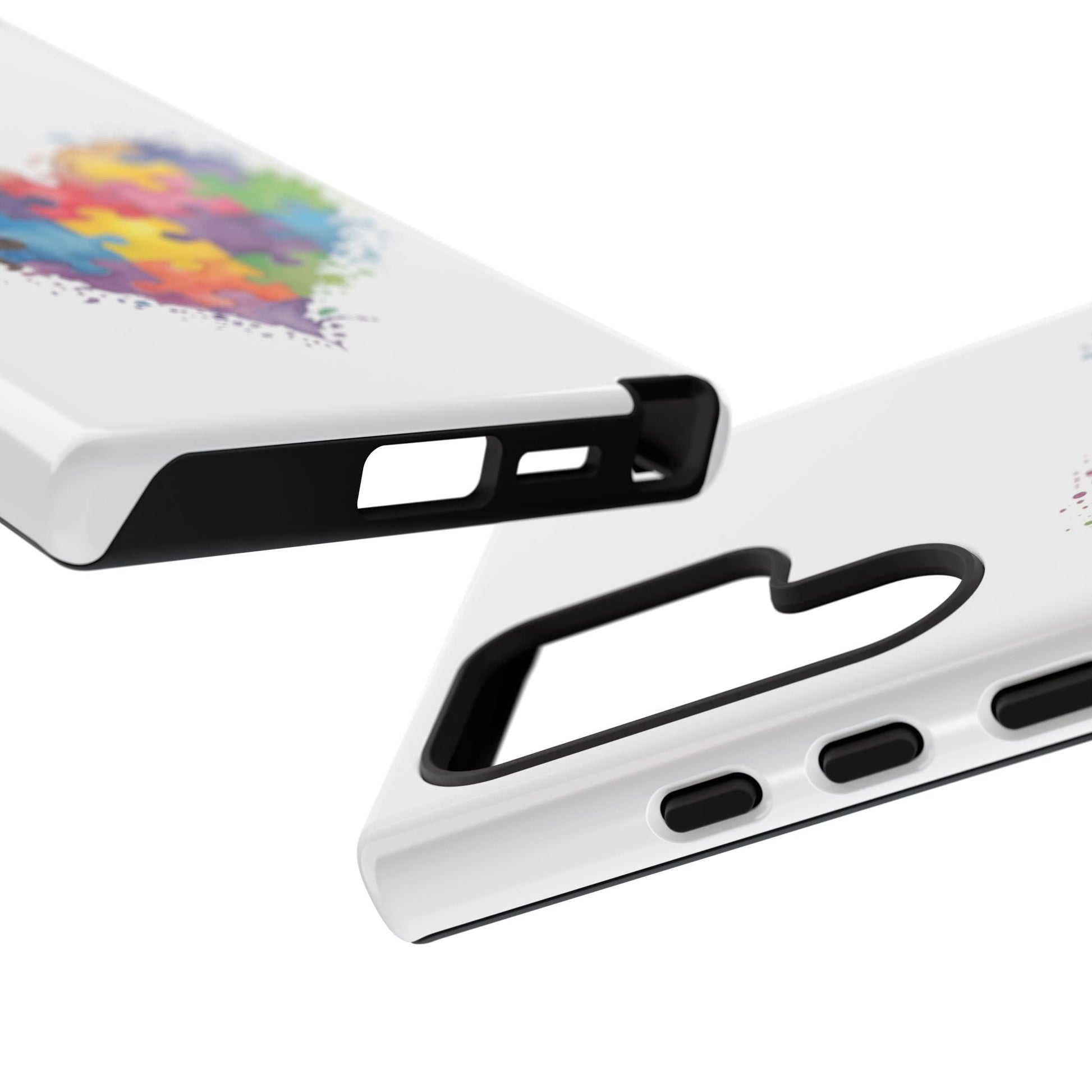 Autism Puzzle Heart Phone Case - Colorful Watercolor Protective Cover for iPhone, Samsung & Google Pixel - Geo Rocks The 'Tism