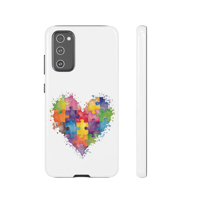 Autism Puzzle Heart Phone Case - Colorful Watercolor Protective Cover for iPhone, Samsung & Google Pixel - Geo Rocks The 'Tism