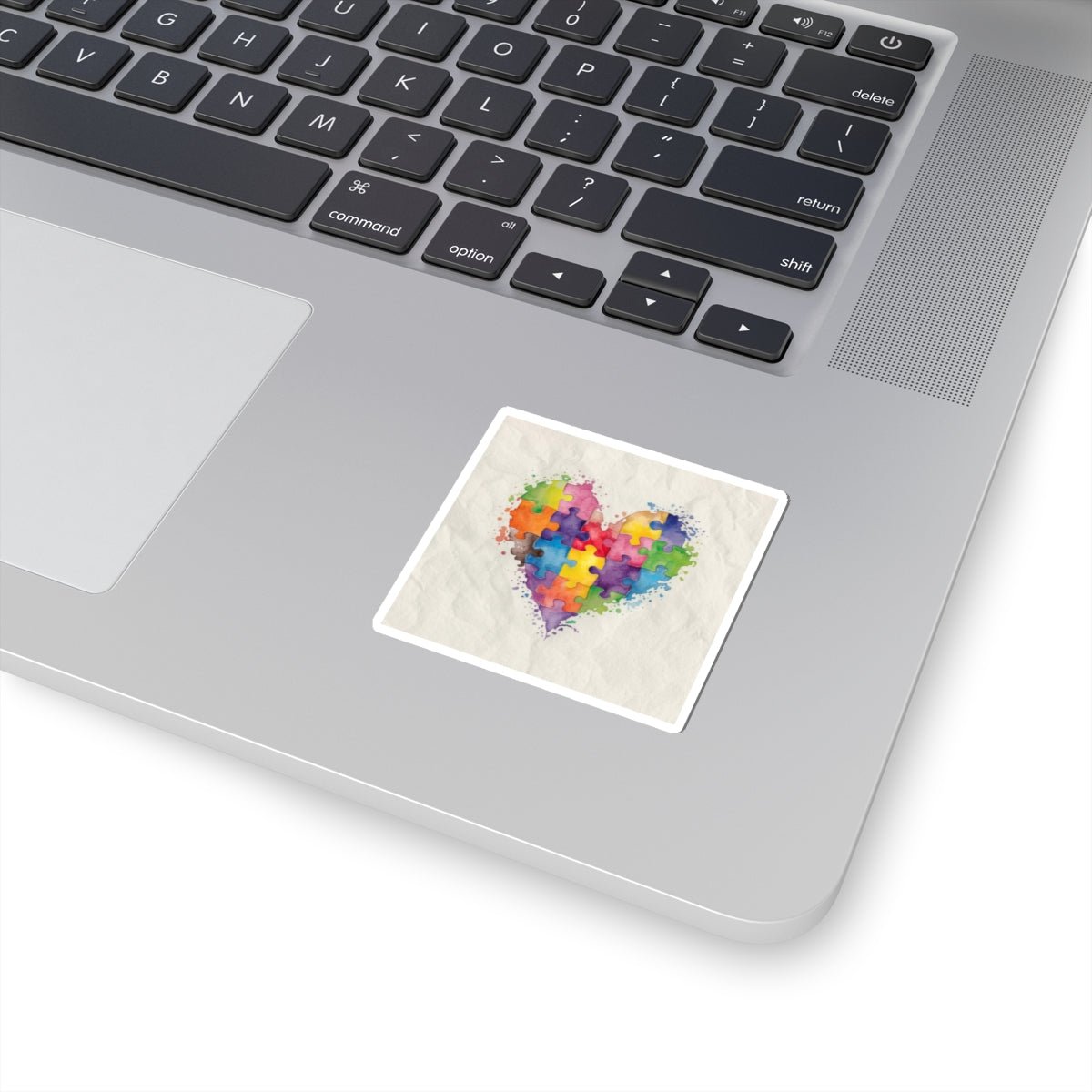 Autism Puzzle Heart Sticker - Colorful Watercolor Vinyl Decal for Laptops, Journals & Awareness Gifts - Geo Rocks The 'Tism