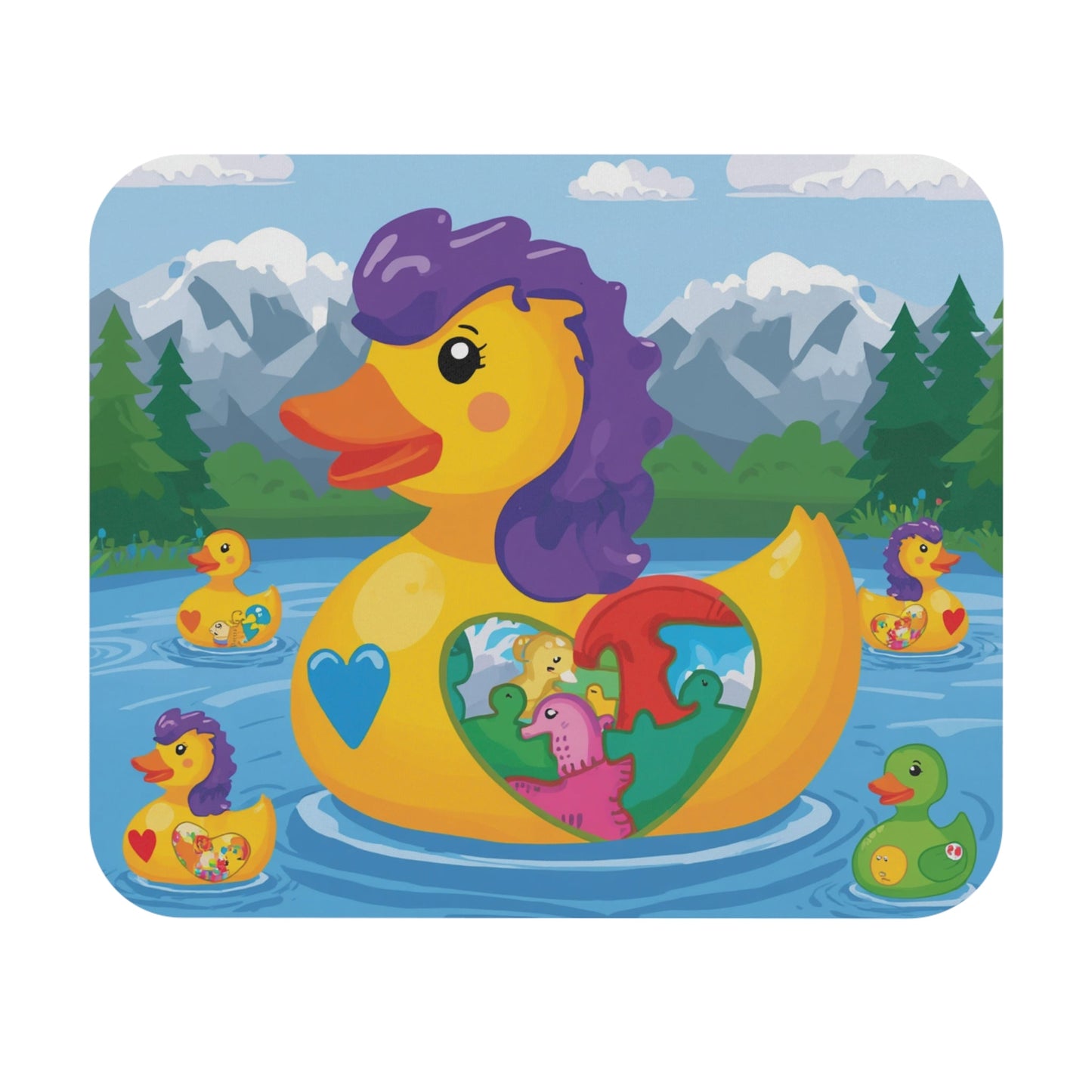 Autism/Neurodiversity Awareness Duck Family Mousepad - Geo Rocks The 'Tism