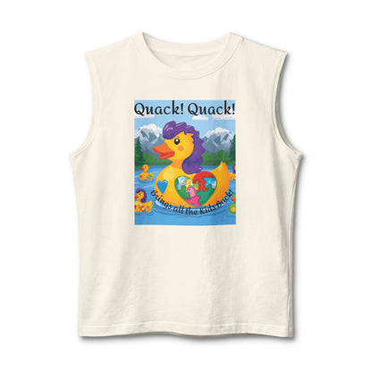 Colorful Mom Duck Heart Design Muscle Tank - Geo Rocks The 'Tism