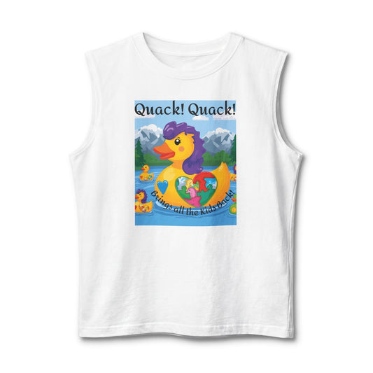 Colorful Mom Duck Heart Design Muscle Tank - Geo Rocks The 'Tism