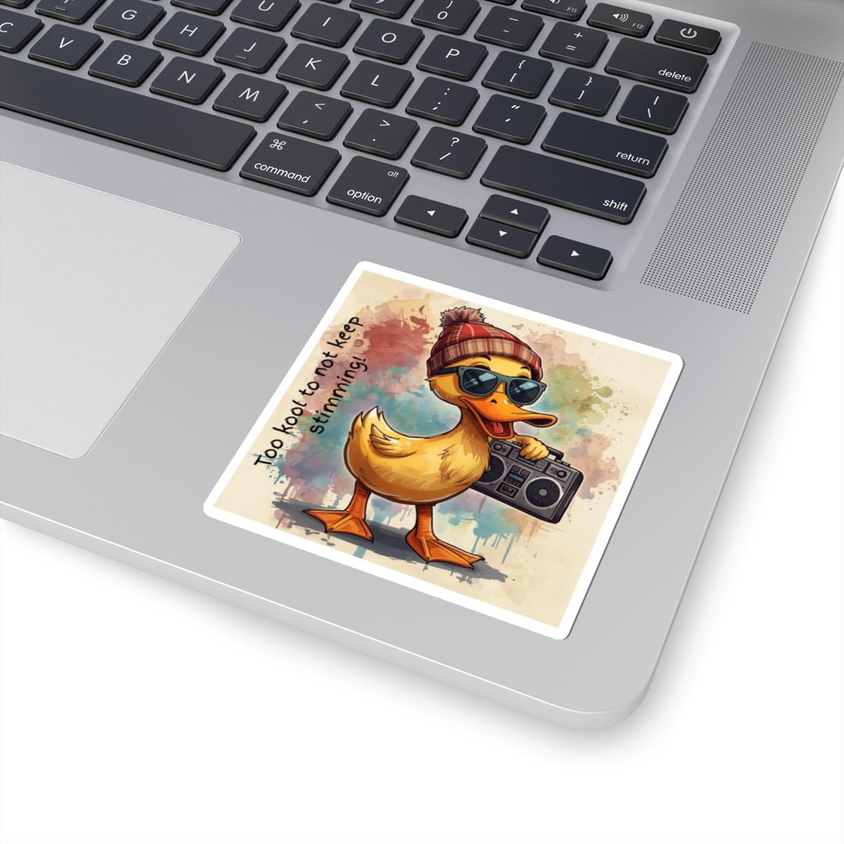 Cool Duck Sticker — Retro Boombox Duck with Sunglasses & Beanie - Geo Rocks The 'Tism