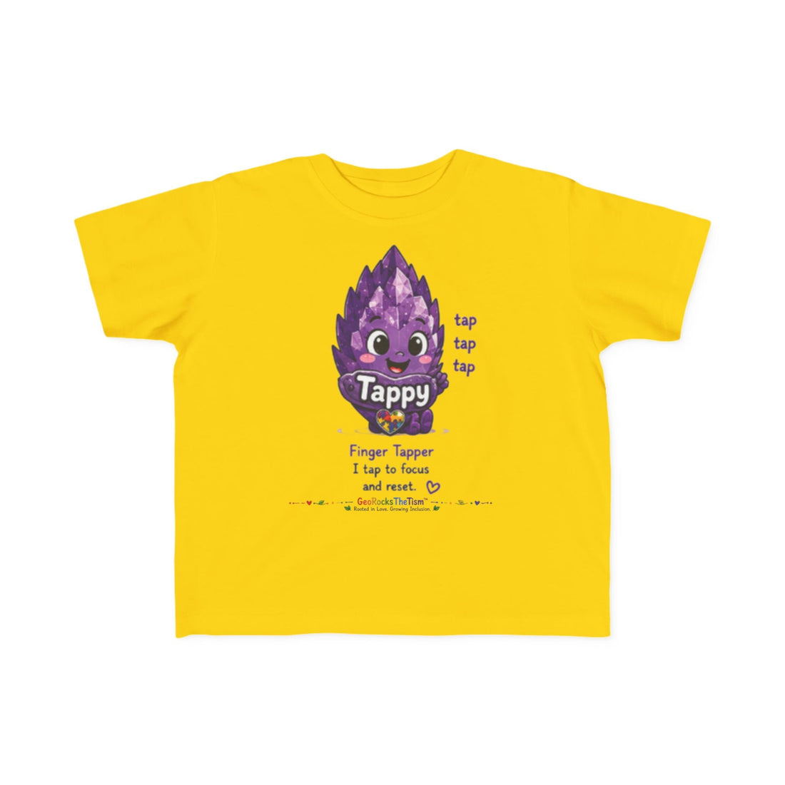 “Covers Eyes Sometimes” Stimming Geode Autism Self Sensory Regulation Toddler Tee - Geo Rocks The 'Tism
