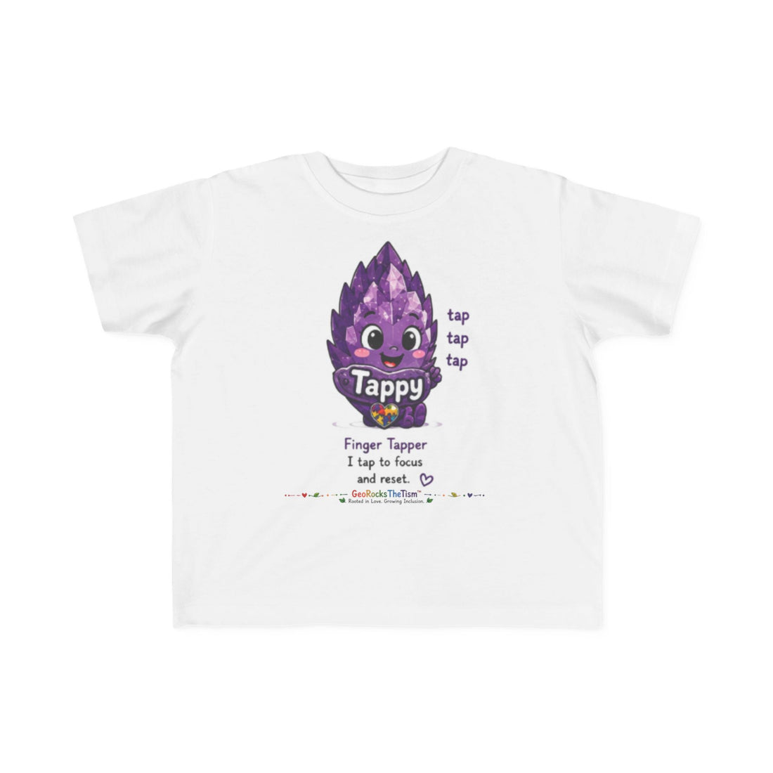 “Covers Eyes Sometimes” Stimming Geode Autism Self Sensory Regulation Toddler Tee - Geo Rocks The 'Tism