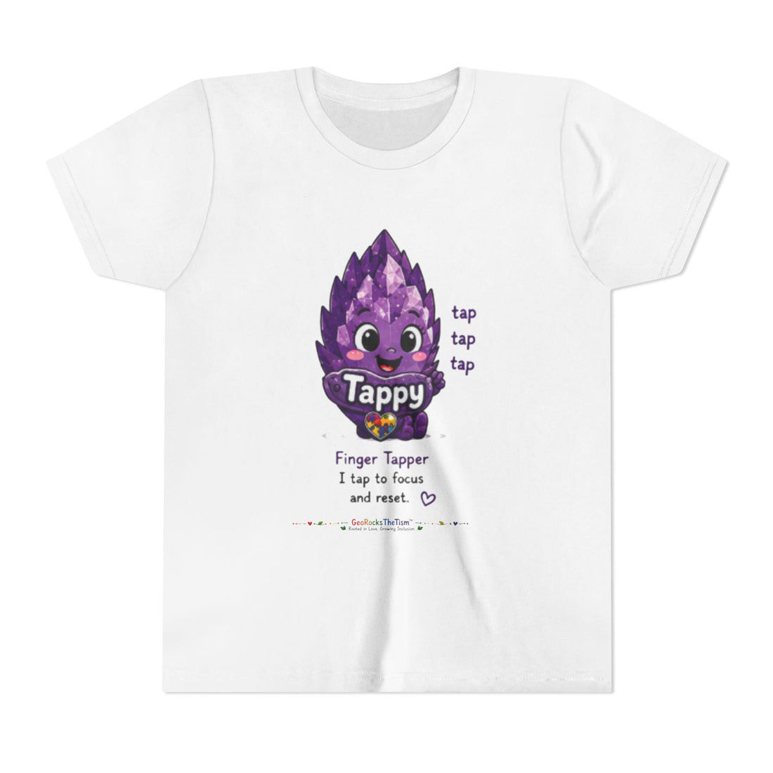 "Covers Eyes" Stimming Geode -Autism Self Sensory Regulation Youth Tee - Geo Rocks The 'Tism