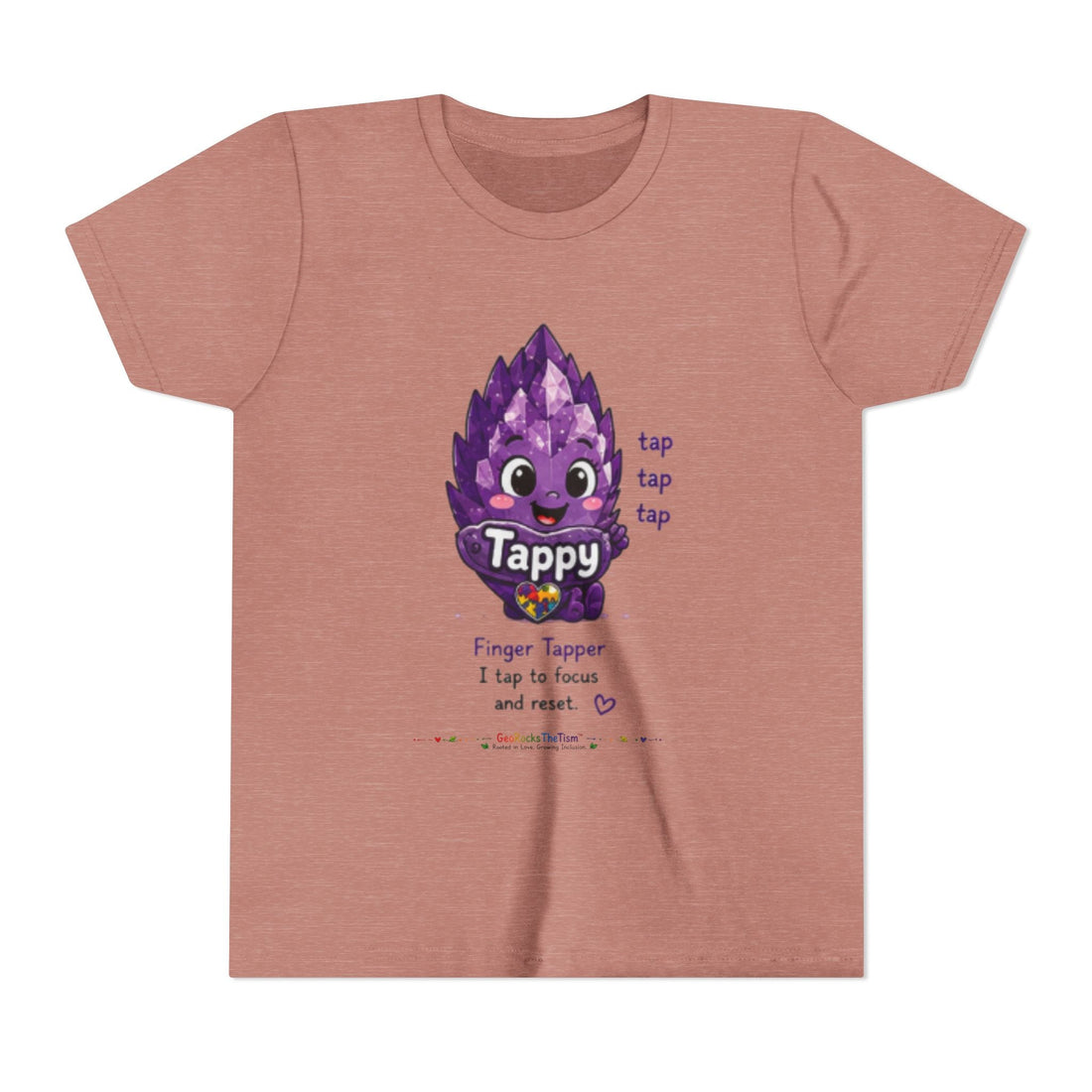 "Covers Eyes" Stimming Geode -Autism Self Sensory Regulation Youth Tee - Geo Rocks The 'Tism