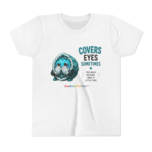 "Covers Eyes" Stimming Geode -Autism Self Sensory Regulation Youth Tee - Geo Rocks The 'Tism