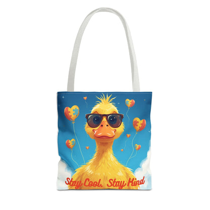 Cute Autism Awareness Gift Bag with Funny Duck Print - Geo Rocks The 'Tism