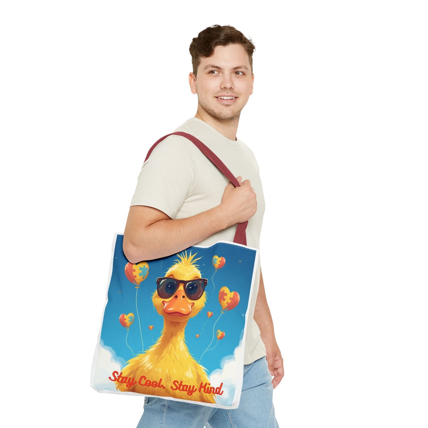 Cute Autism Awareness Gift Bag with Funny Duck Print - Geo Rocks The 'Tism