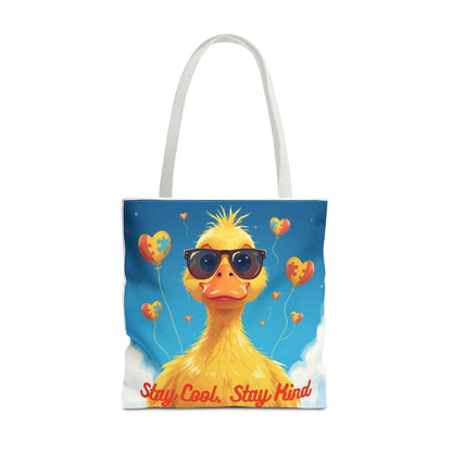 Cute Autism Awareness Gift Bag with Funny Duck Print - Geo Rocks The 'Tism