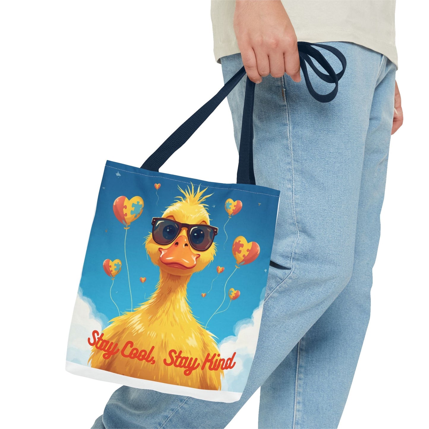 Cute Autism Awareness Gift Bag with Funny Duck Print - Geo Rocks The 'Tism