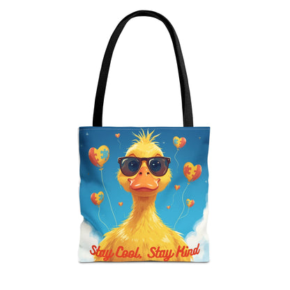 Cute Autism Awareness Gift Bag with Funny Duck Print - Geo Rocks The 'Tism
