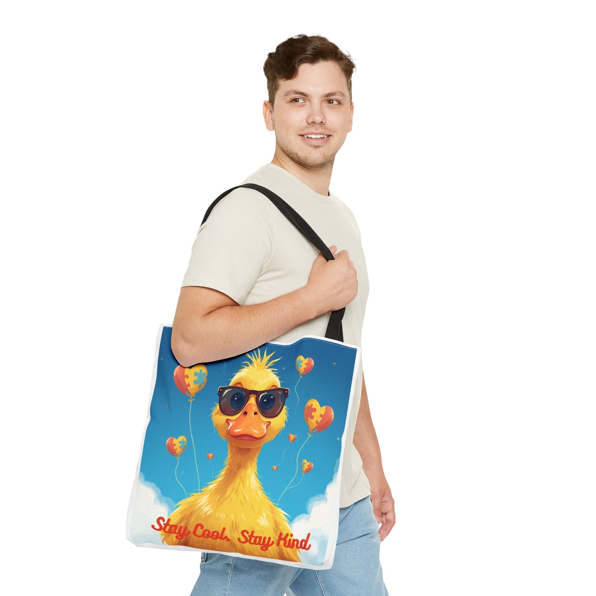 Cute Autism Awareness Gift Bag with Funny Duck Print - Geo Rocks The 'Tism
