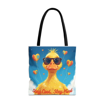 Cute Autism Awareness Gift Bag with Funny Duck Print - Geo Rocks The 'Tism