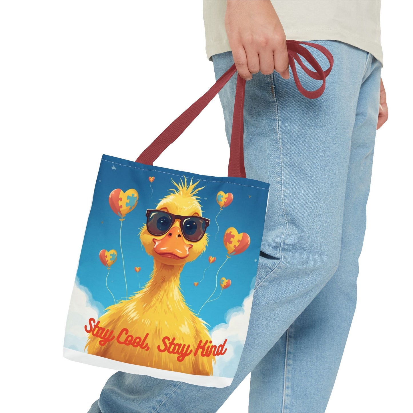 Cute Autism Awareness Gift Bag with Funny Duck Print - Geo Rocks The 'Tism