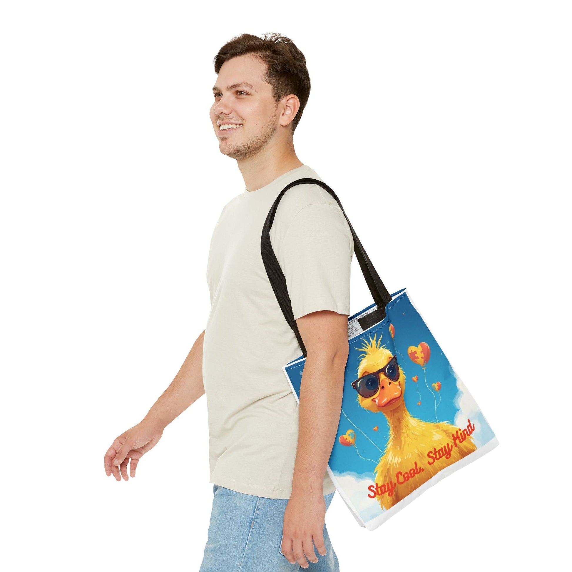 Cute Autism Awareness Gift Bag with Funny Duck Print - Geo Rocks The 'Tism