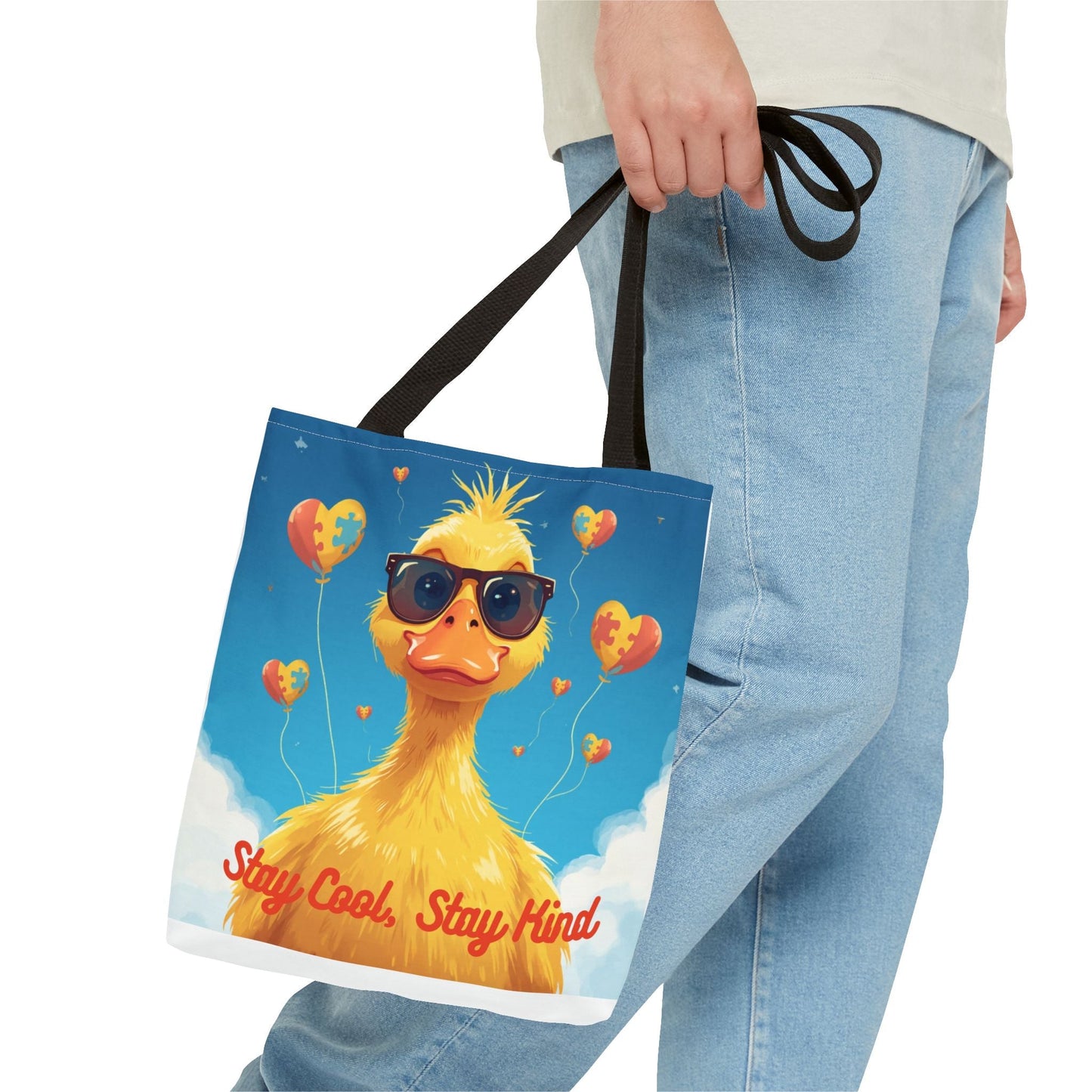 Cute Autism Awareness Gift Bag with Funny Duck Print - Geo Rocks The 'Tism