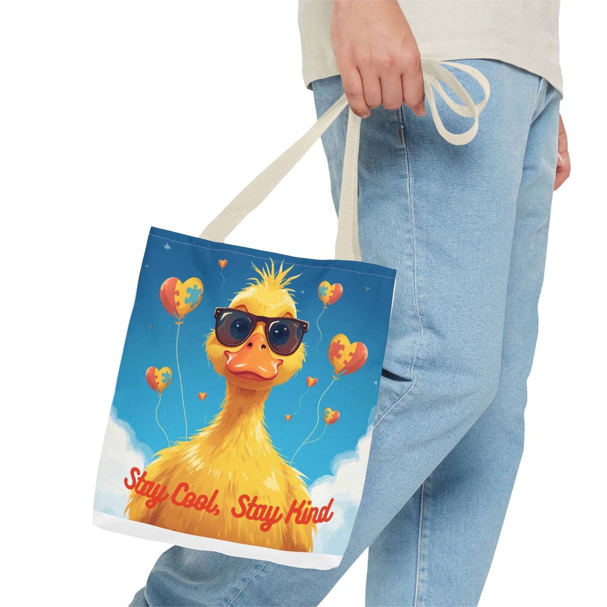 Cute Autism Awareness Gift Bag with Funny Duck Print - Geo Rocks The 'Tism