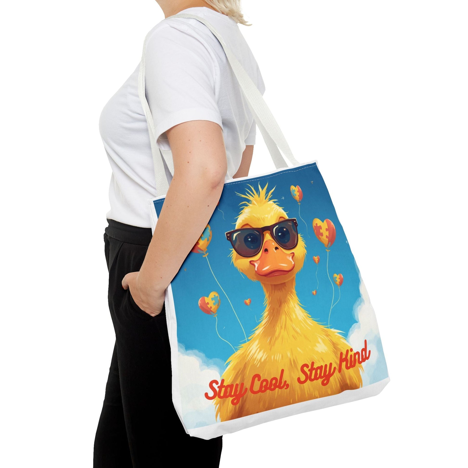 Cute Autism Awareness Gift Bag with Funny Duck Print - Geo Rocks The 'Tism