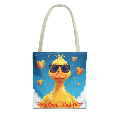 Cute Autism Awareness Gift Bag with Funny Duck Print - Geo Rocks The 'Tism