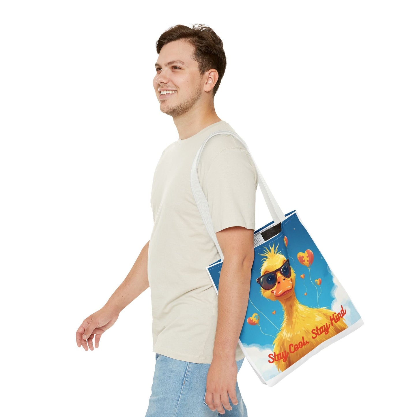 Cute Autism Awareness Gift Bag with Funny Duck Print - Geo Rocks The 'Tism