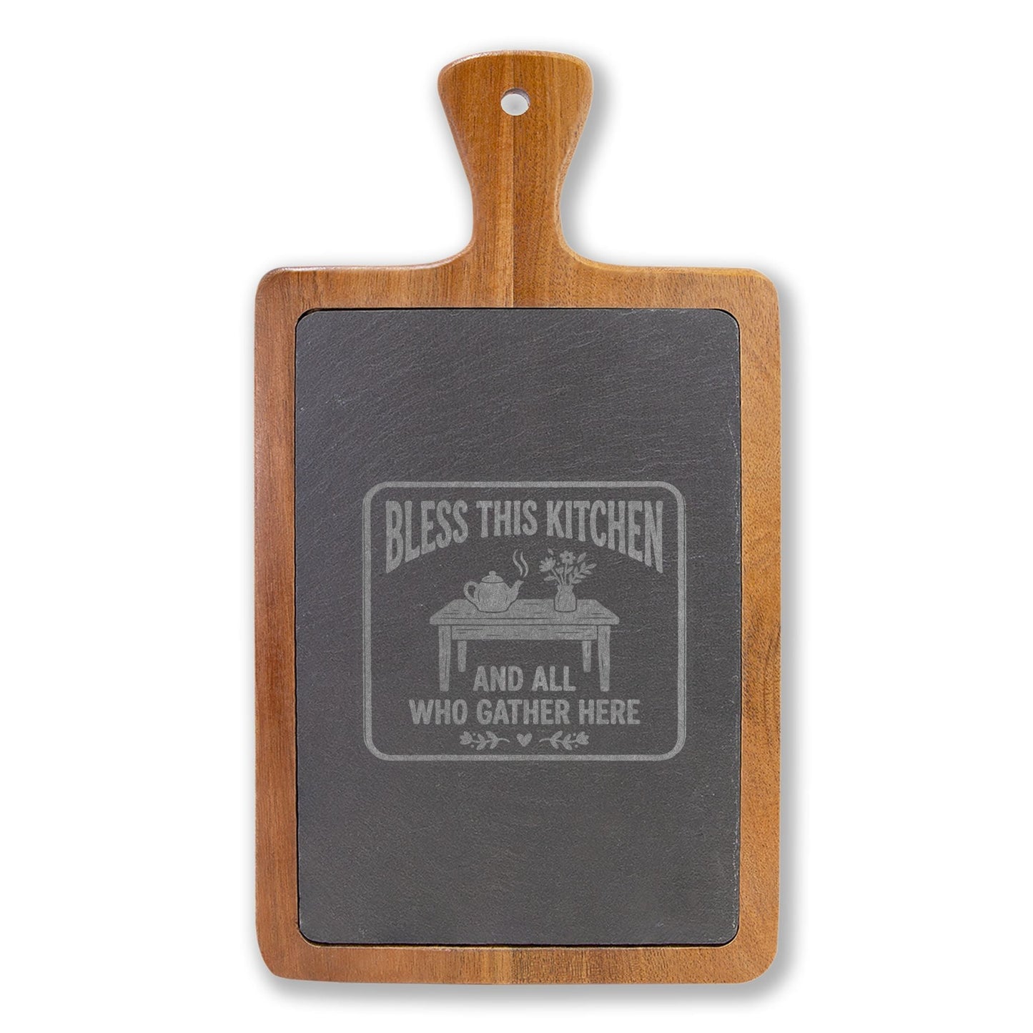 Engraved Charcuterie Board Set – "Bless This Kitchen and All Who Gather Here" - Geo Rocks The 'Tism