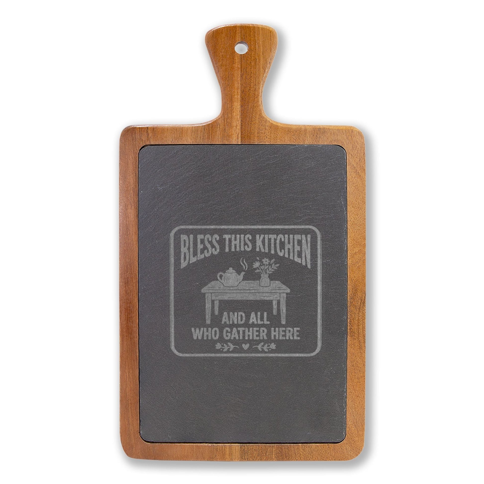Engraved Charcuterie Board Set – "Bless This Kitchen and All Who Gather Here" - Geo Rocks The 'Tism