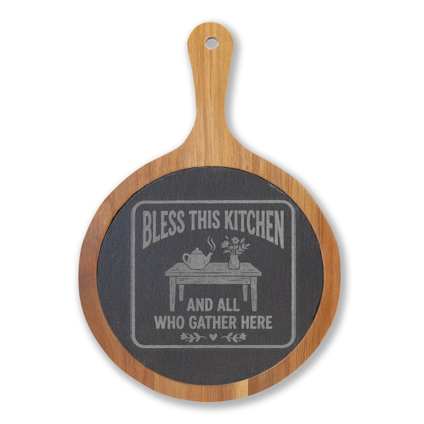 Engraved Charcuterie Board Set – "Bless This Kitchen and All Who Gather Here" - Geo Rocks The 'Tism