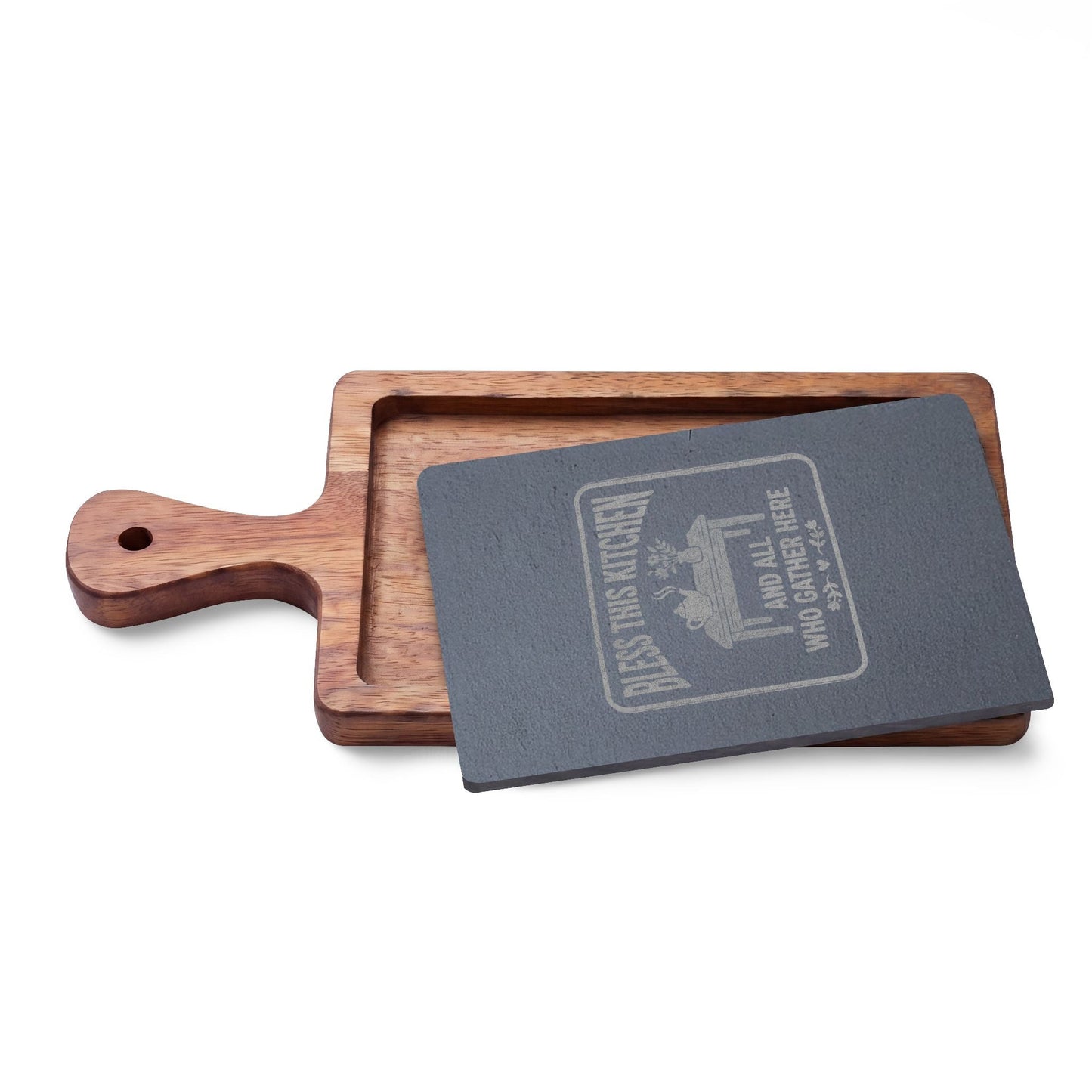 Engraved Charcuterie Board Set – "Bless This Kitchen and All Who Gather Here" - Geo Rocks The 'Tism