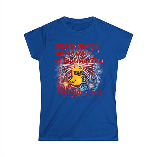 Fourth of July Duck Tee — "Quack Quack! On the Way of the Firequacker" Patriotic Fireworks Shirt - Geo Rocks The 'Tism