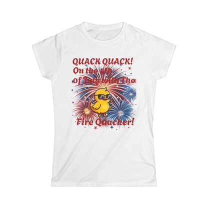 Fourth of July Duck Tee — "Quack Quack! On the Way of the Firequacker" Patriotic Fireworks Shirt - Geo Rocks The 'Tism