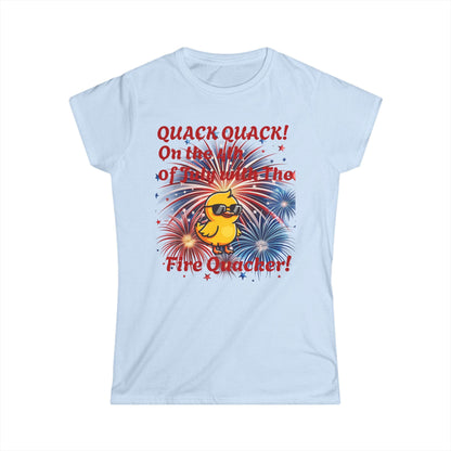 Fourth of July Duck Tee — "Quack Quack! On the Way of the Firequacker" Patriotic Fireworks Shirt - Geo Rocks The 'Tism