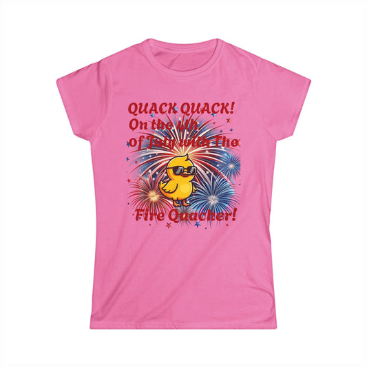 Fourth of July Duck Tee — "Quack Quack! On the Way of the Firequacker" Patriotic Fireworks Shirt - Geo Rocks The 'Tism