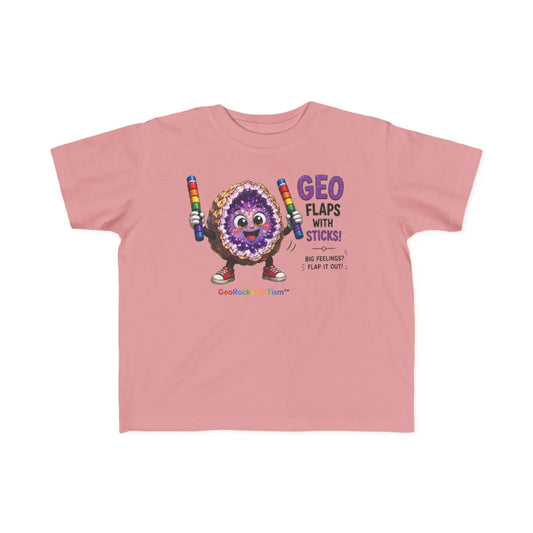 "Geo Flaps with Sticks" Stimming Geode Autism Self Sensory Regulation Toddler Tee - Geo Rocks The 'Tism