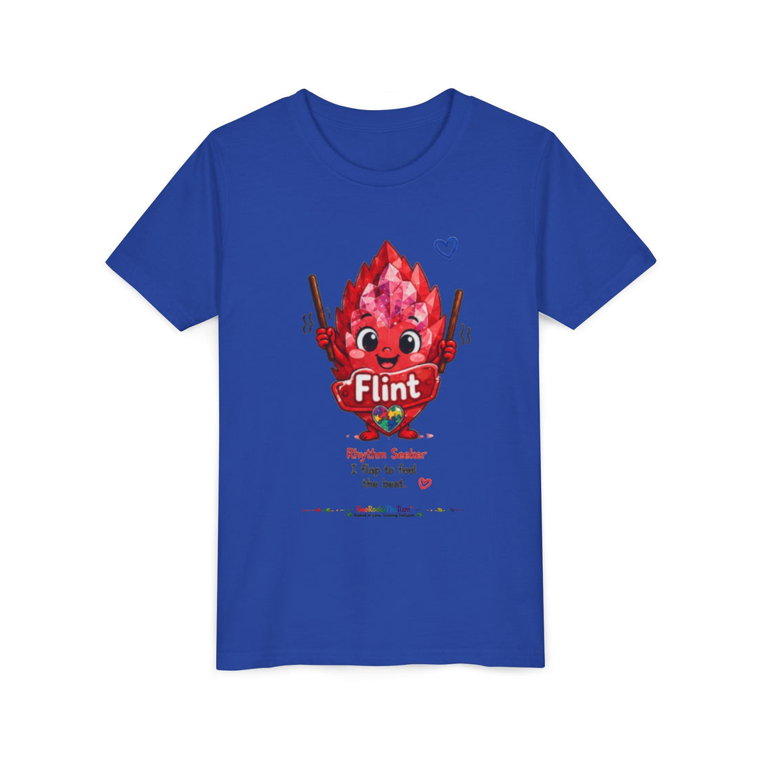 “Geo Flaps With Sticks!” Stimming Geode -Autism Self Sensory Regulation Youth Tee - Geo Rocks The 'Tism