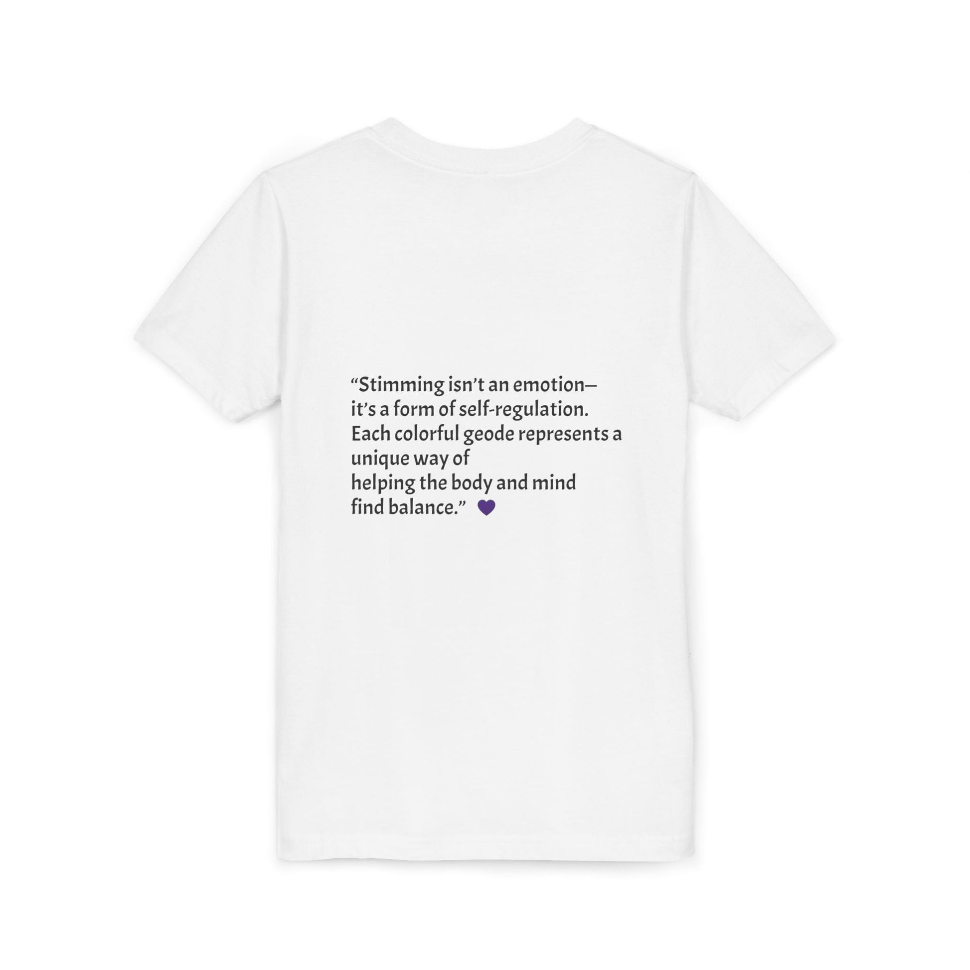 “GEO Flaps with Sticks!” Stimming Geode -Autism Self Sensory Regulation Youth Tee - Geo Rocks The 'Tism