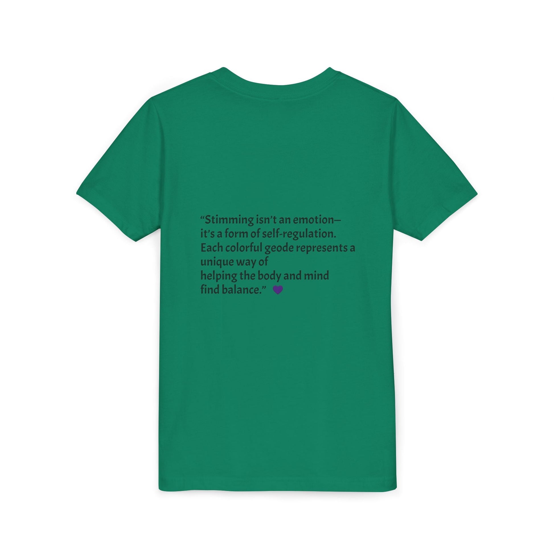“GEO Flaps with Sticks!” Stimming Geode -Autism Self Sensory Regulation Youth Tee - Geo Rocks The 'Tism