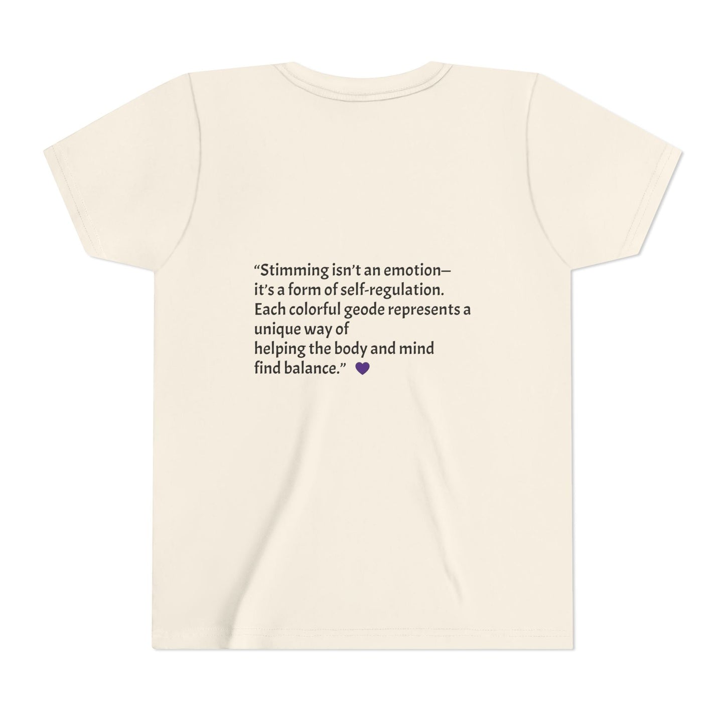 “GEO Flaps with Sticks!” Stimming Geode -Autism Self Sensory Regulation Youth Tee - Geo Rocks The 'Tism
