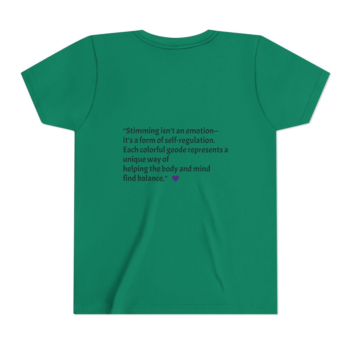 “GEO Flaps with Sticks!” Stimming Geode -Autism Self Sensory Regulation Youth Tee - Geo Rocks The 'Tism
