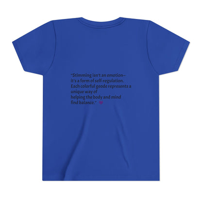 “GEO Flaps with Sticks!” Stimming Geode -Autism Self Sensory Regulation Youth Tee - Geo Rocks The 'Tism