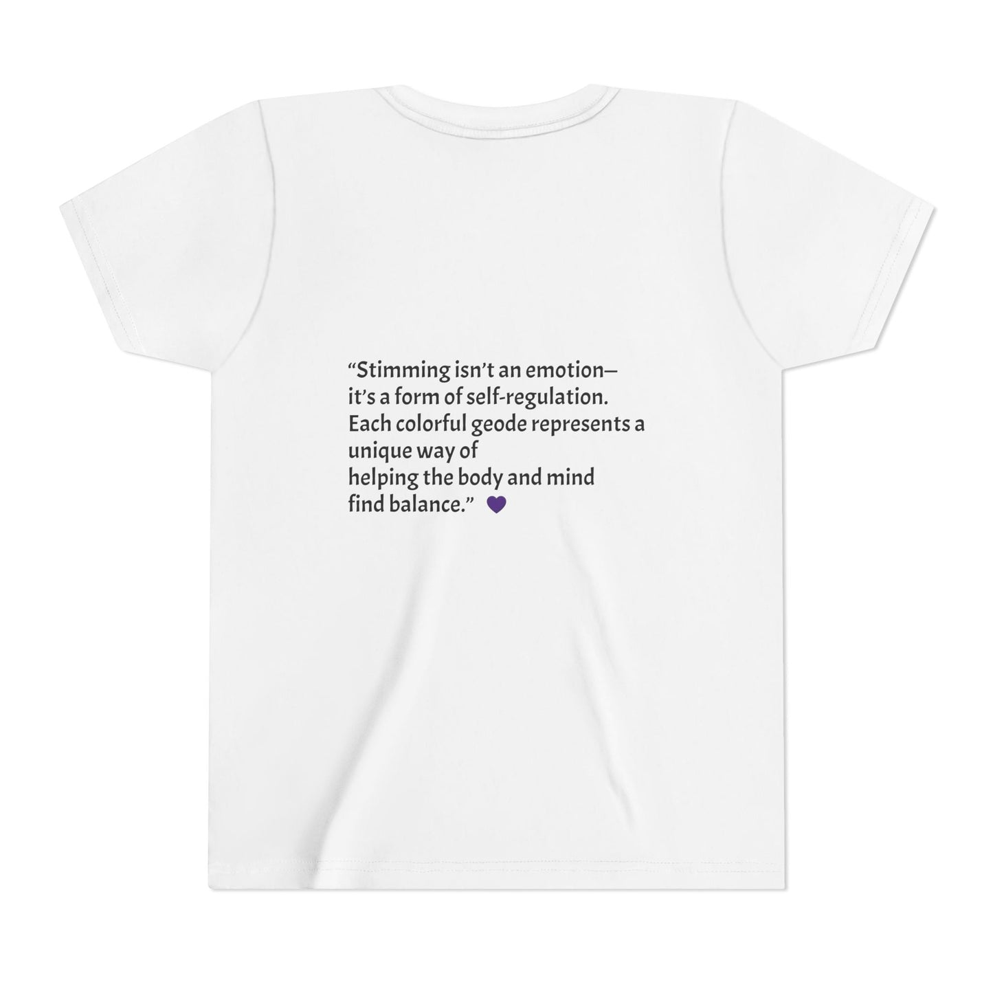 “GEO Flaps with Sticks!” Stimming Geode -Autism Self Sensory Regulation Youth Tee - Geo Rocks The 'Tism